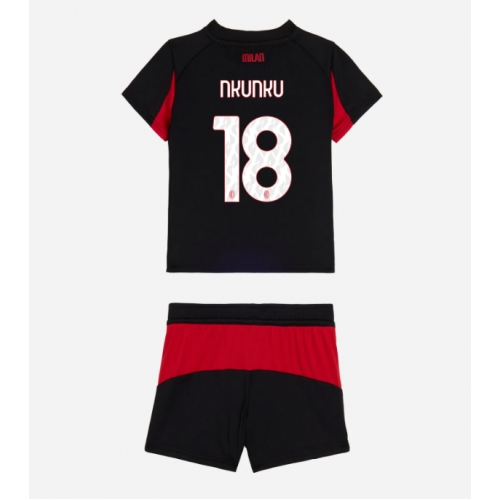 AC Milan Christopher Nkunku #18 Maglia Gara Casa Repliche 2025-26 Bambino Maniche Corte AC Milan Christopher Nkunku #18 Maglia Gara Casa Repliche 2025-26 Bambino Maniche Corte